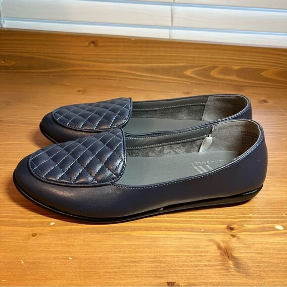 Aerosoles Blue Quilted Loafer Slip On Flat Shoe Size 8 NWT - Picture 5 of 10